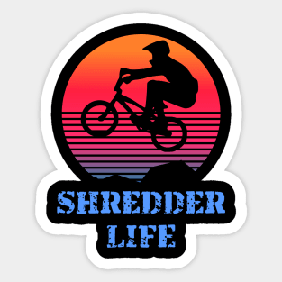 Shredder life BMX stunt retro sunset Sticker